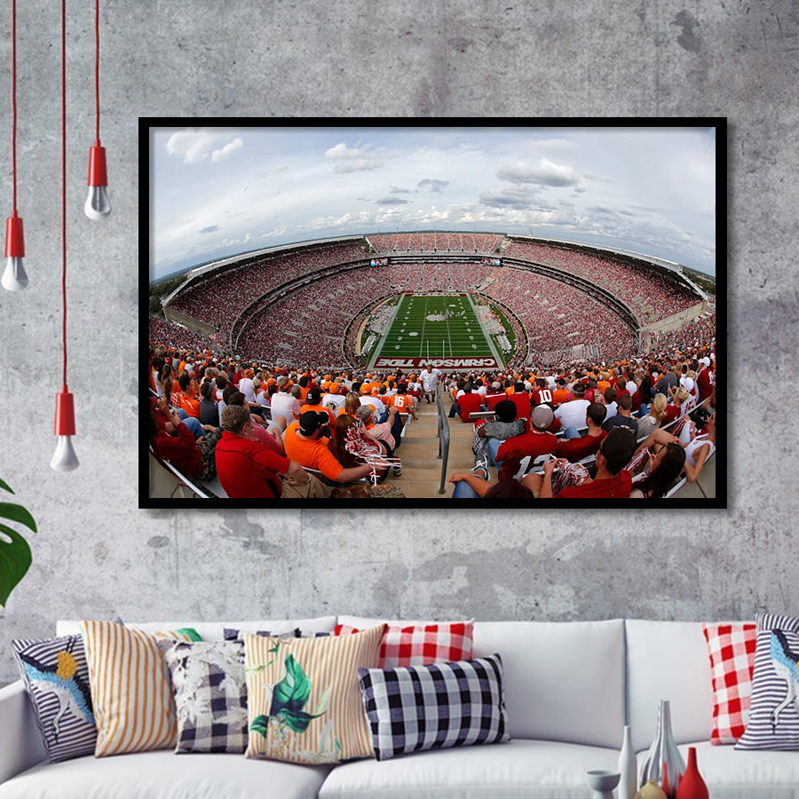 Getty Bryant Denny Stadium, Stadium Canvas, Sport Art, Gift for him, Framed Art Prints Wall Art Decor, Framed Picture