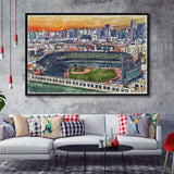 Giants Baseball Stadium Oracle Park Watercolor, Sport Art Prints Fan Gift, Framed Canvas Prints Wall Art Decor