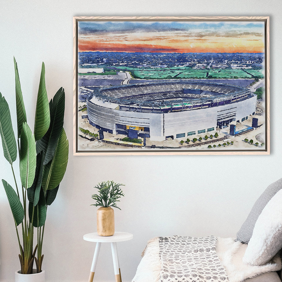 Giants Stadium MetLife Stadium Watercolor, Sport Art Prints Fan Gift, Framed Canvas Prints Wall Art Decor