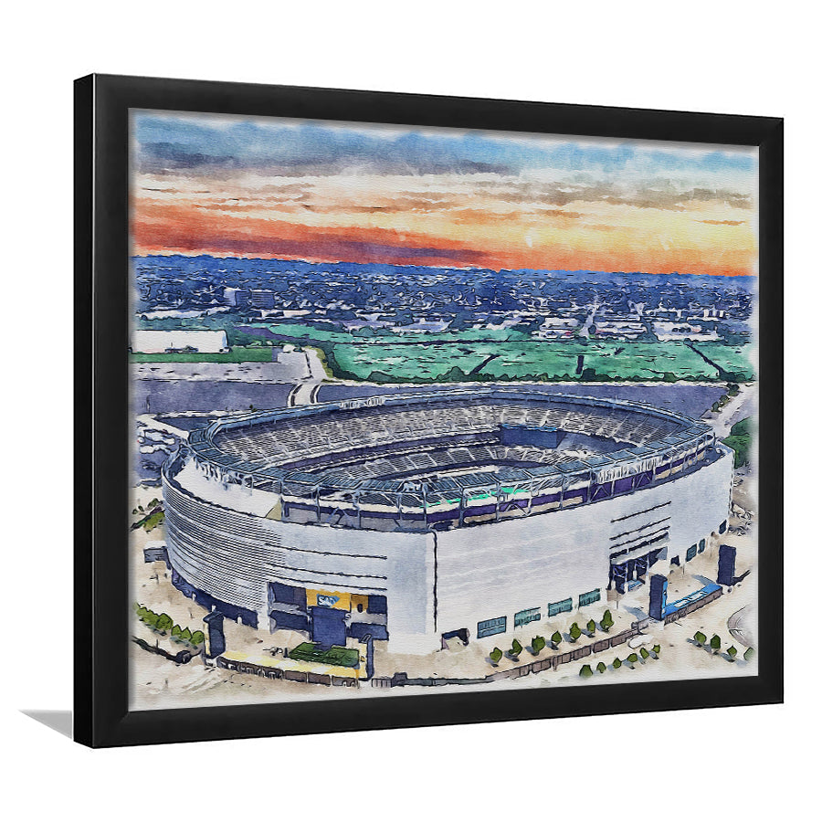Giants Stadium MetLife Stadium Watercolor, Sport Prints Fan Gift, Framed Art Prints Wall Art Decor