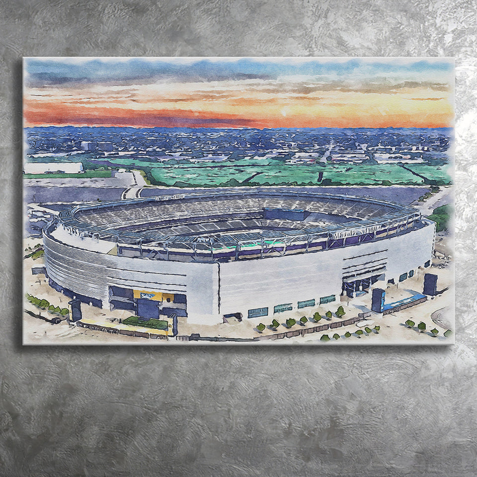 Giants Stadium MetLife Stadium Watercolor, Sport Art Prints Fan Gift, Canvas Prints Wall Art Decor
