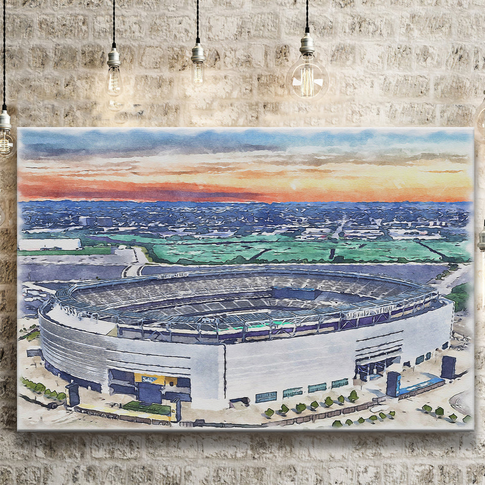 Giants Stadium MetLife Stadium Watercolor, Sport Art Prints Fan Gift, Canvas Prints Wall Art Decor