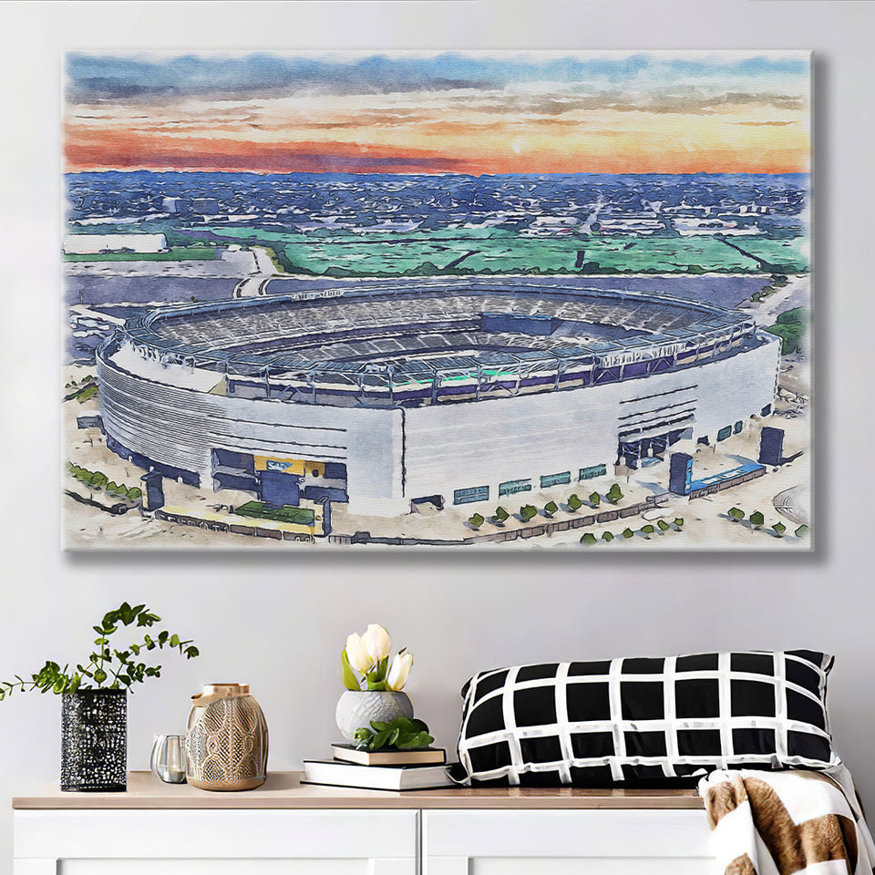 Giants Stadium MetLife Stadium Watercolor, Sport Art Prints Fan Gift, Canvas Prints Wall Art Decor