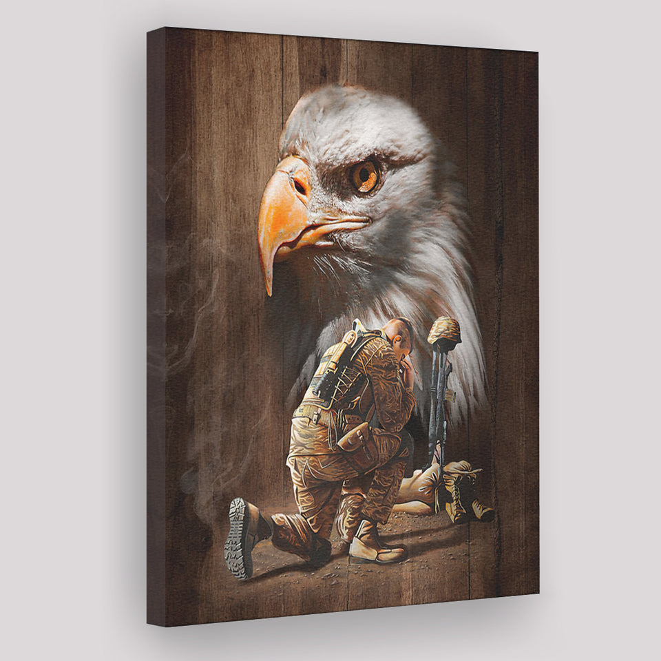 Gift For Veteran Eagle Honor The Fallen Hanging Canvas Canvas Prints Wall Art - Painting Canvas, Wall Decor, For Sale, Home Decor