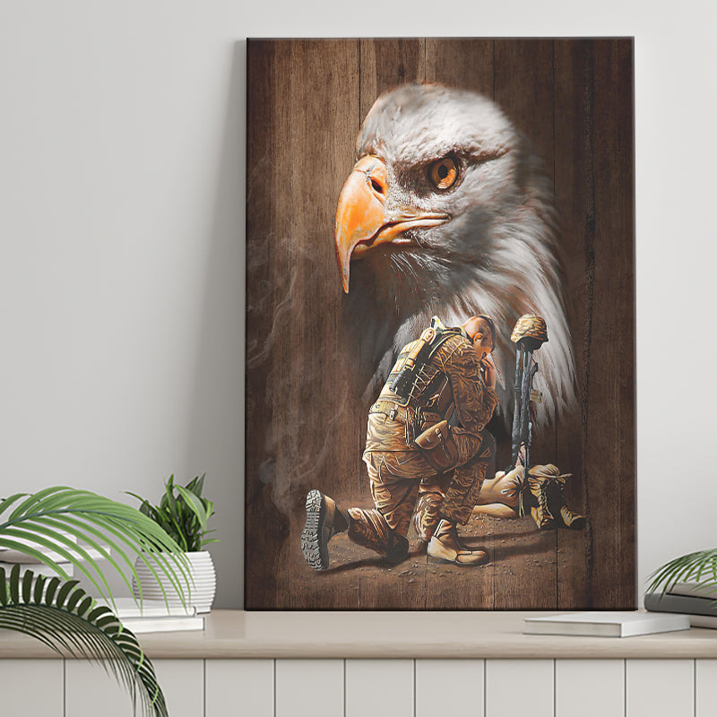 Gift For Veteran Eagle Honor The Fallen Hanging Canvas Canvas Prints Wall Art - Painting Canvas, Wall Decor, For Sale, Home Decor