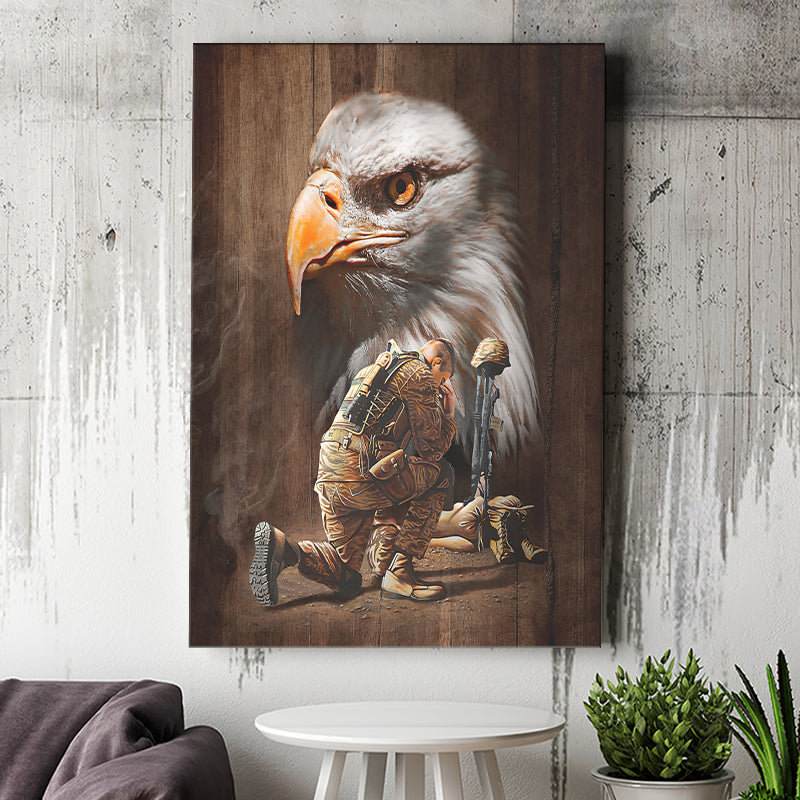 Gift For Veteran Eagle Honor The Fallen Hanging Canvas Canvas Prints Wall Art - Painting Canvas, Wall Decor, For Sale, Home Decor