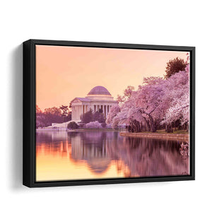 Gift Of Cherry Trees To Washington Dc Framed Canvas Wall Art - Framed Prints, Prints for Sale, Canvas Painting