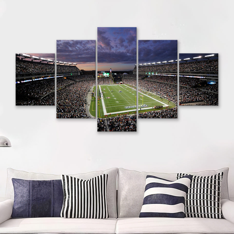 Gillette Stadium 5 Piece Multi Panels Canvas Prints Wall Art - Painting Canvas,Wall Decor