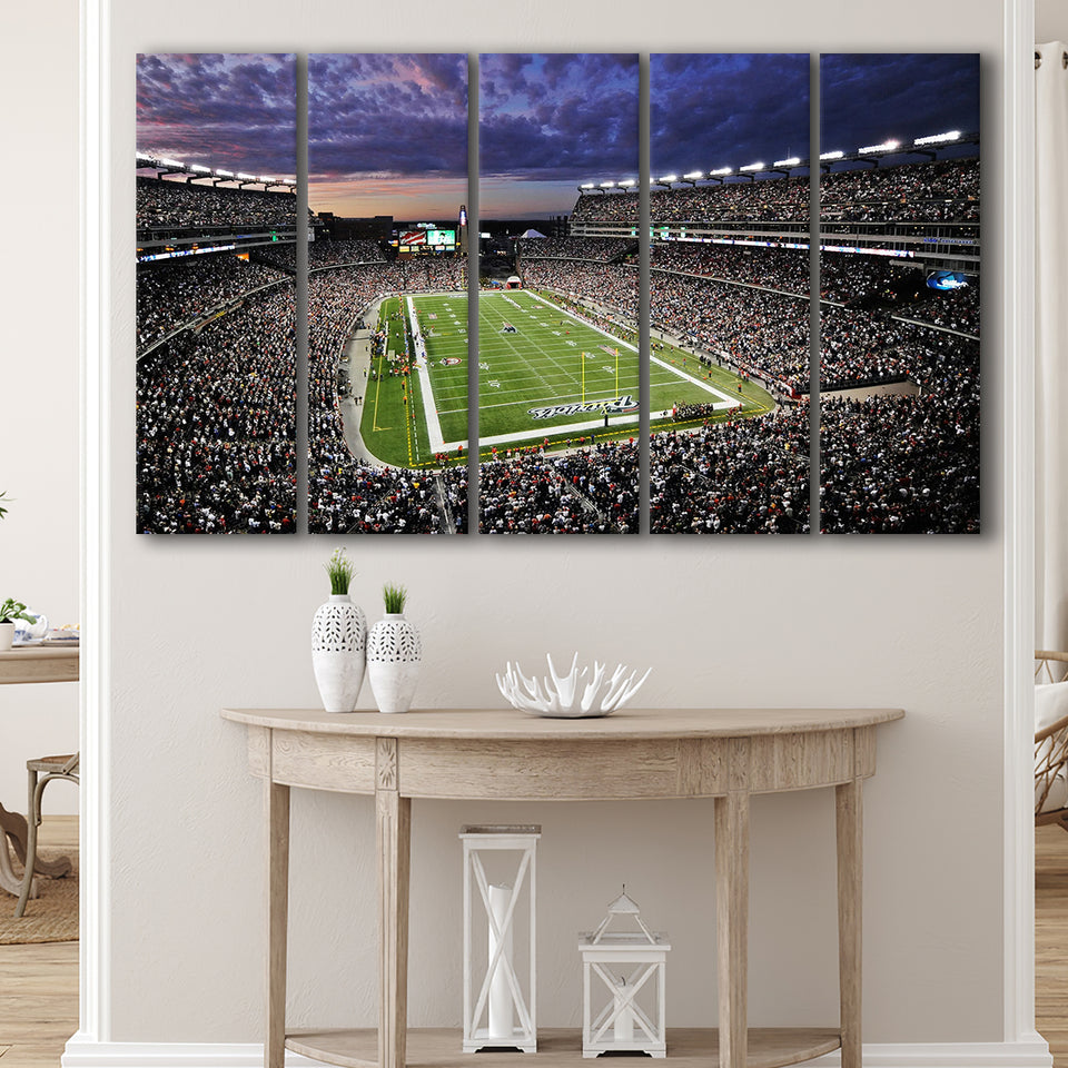 Gillette Stadium American Football, Stadium Canvas, Sport Art, Gift for him, Multi Panels B, Canvas Prints Wall Art Decor
