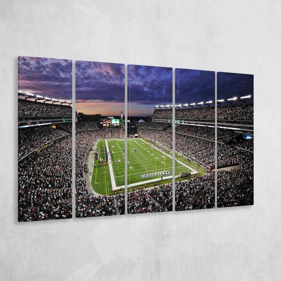 Gillette Stadium American Football, Stadium Canvas, Sport Art, Gift for him, Multi Panels B, Canvas Prints Wall Art Decor