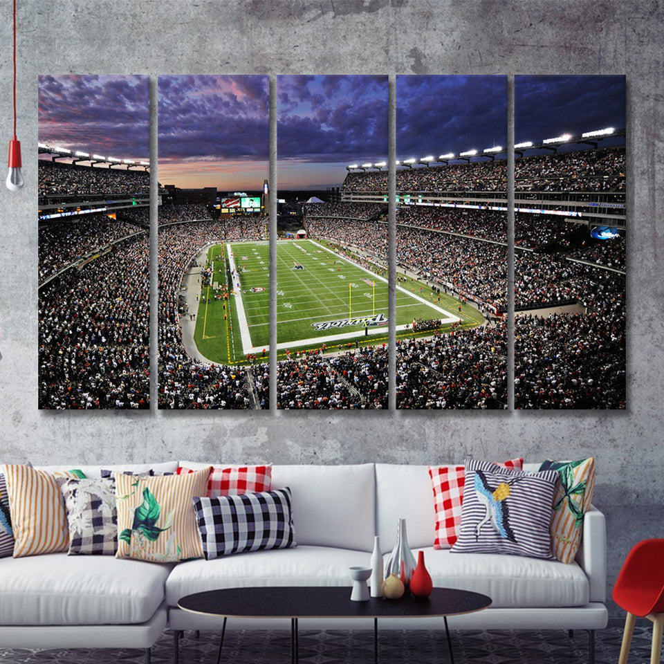 Gillette Stadium American Football 5 Pieces B Canvas Prints Wall Art - Painting Canvas, Multi Panels,5 Panel, Wall Decor