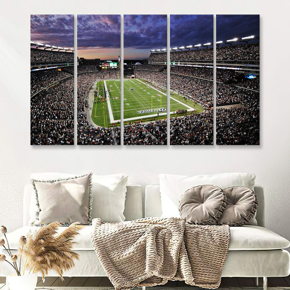Gillette Stadium American Football 5 Pieces B Canvas Prints Wall Art - Painting Canvas, Multi Panels,5 Panel, Wall Decor