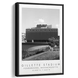 Gillette Stadium New England Patriots Football Lovers Black And White Framed Canvas Prints Wall Art Home Decor, Floating Frame