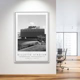 Gillette Stadium New England Patriots Football Lovers Black And White Framed Canvas Prints Wall Art Home Decor, Floating Frame