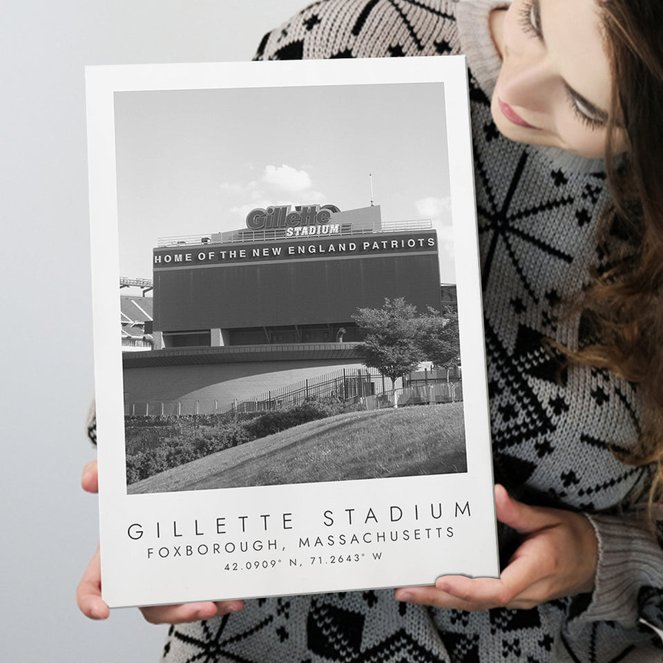 Gillette Stadium New England Patriots Football Lovers Black And White Art Canvas Prints Wall Art Home Decor