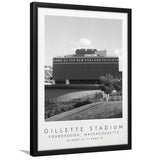 Gillette Stadium New England Patriots Football Lovers Black And White Art Framed Art Prints Wall Art Decor, Framed Picture