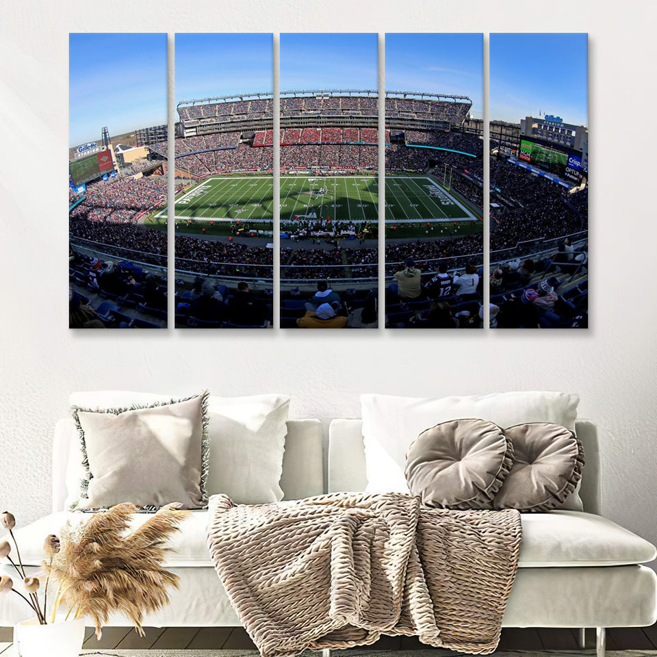 Gillette Stadium Patriots 5 Pieces B Canvas Prints Wall Art - Painting Canvas, Multi Panels,5 Panel, Wall Decor