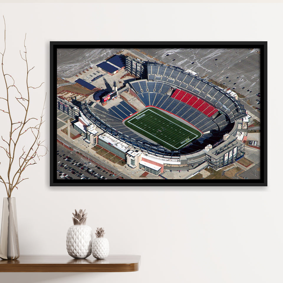 Gillette Stadium Wall Art New England Patriots Stadium Framed Canvas Prints,Sport Stadium Art Prints, Fan Gift