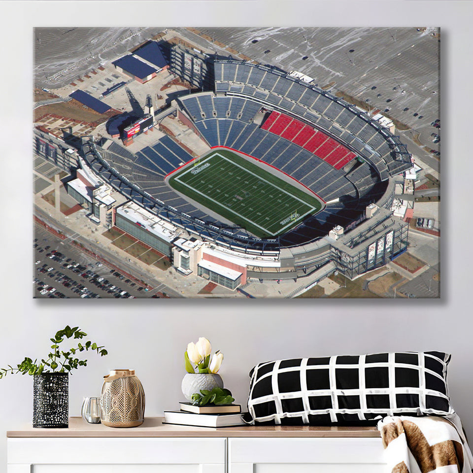 Gillette Stadium Wall Art New England Patriots Stadium Canvas Prints,Sport Stadium Art Prints, Fan Gift, Wall Decor