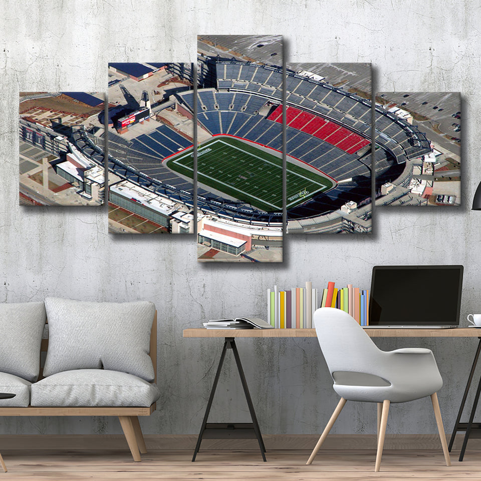 Gillette Stadium Wall Art New England Patriots Stadium Canvas Prints,Multi Panels,Sport Stadium Art Prints, Fan Gift