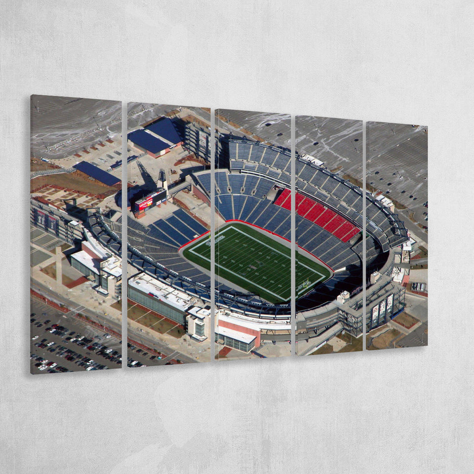 Gillette Stadium Wall Art New England Patriots Stadium Canvas Prints,Multi Panels B,Sport Stadium Art Prints, Fan Gift