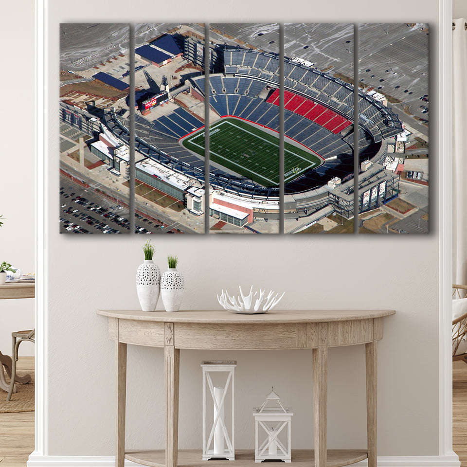Gillette Stadium Wall Art New England Patriots Stadium Canvas Prints,Multi Panels B,Sport Stadium Art Prints, Fan Gift