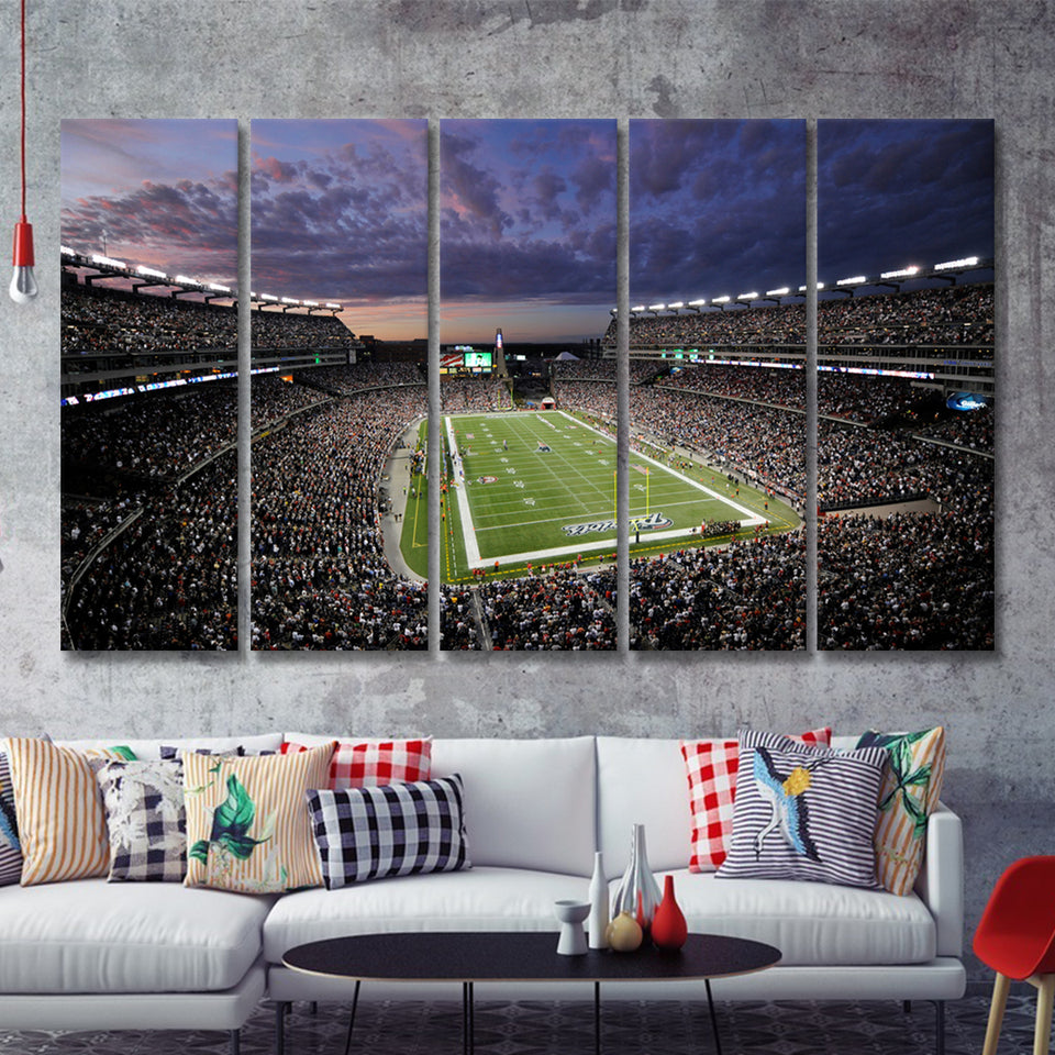 Gillette Stadium 5 Piece B Multi Panels Canvas Prints Wall Art - Painting Canvas,Wall Decor