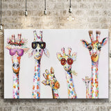 Giraffe Colorful Wildlife Art Decor Canvas Prints Wall Art - Painting Canvas, Home Wall Decor, For Sale, Painting Prints