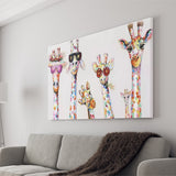 Giraffe Colorful Wildlife Art Decor Canvas Prints Wall Art - Painting Canvas, Home Wall Decor, For Sale, Painting Prints