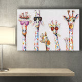 Giraffe Colorful Wildlife Art Decor Canvas Prints Wall Art - Painting Canvas, Home Wall Decor, For Sale, Painting Prints