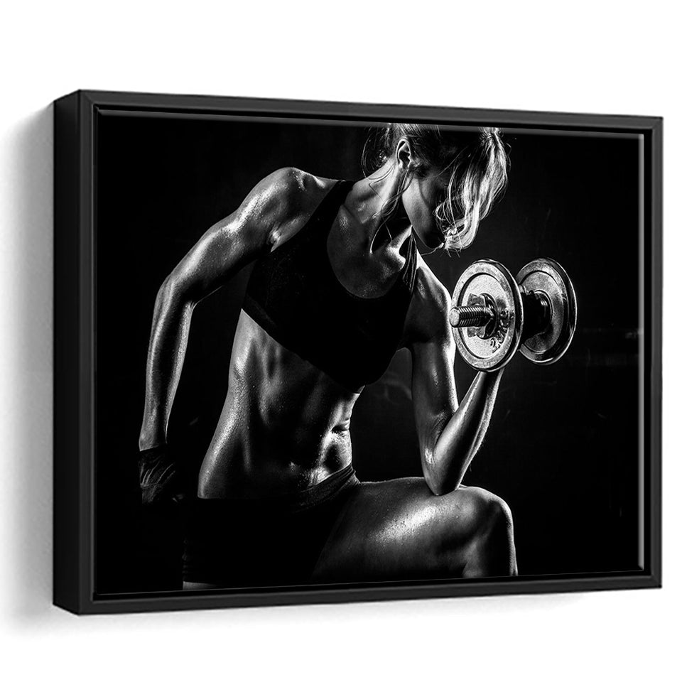 Girl Fitness Design Framed Canvas Prints Wall Art Decor - Paiting Canvas, Art Prints, Floating Frame