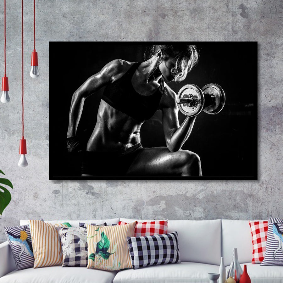Girl Fitness Design Framed Art Prints Wall Decor - Painting Prints, Framed Picture, Home Decor
