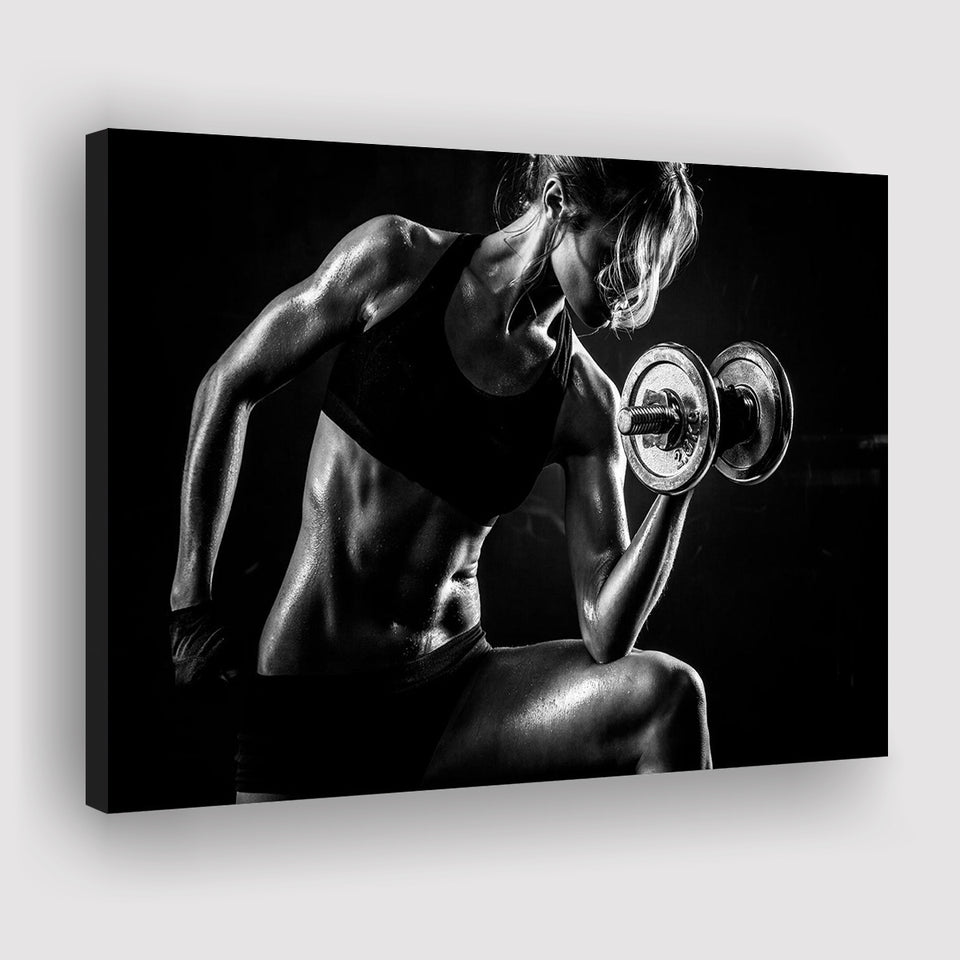 Girl Fitness Design Canvas Prints Wall Art Decor - Paiting Canvas, Art Prints, Wall Decor, For Sale