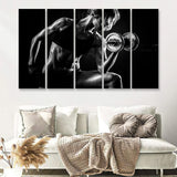 Girl Fitness Design 5 Piece B Canvas Prints Wall Art Decor - Painting Canvas, Multi Panels