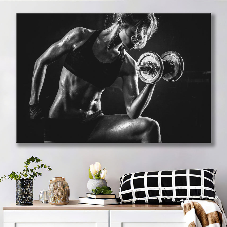 Girl Fitness Design Canvas Prints Wall Art Decor - Paiting Canvas, Art Prints, Wall Decor, For Sale