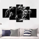 Girl Fitness Design 5 Piece Canvas Prints Wall Art Decor - Painting Canvas, Multi Panels