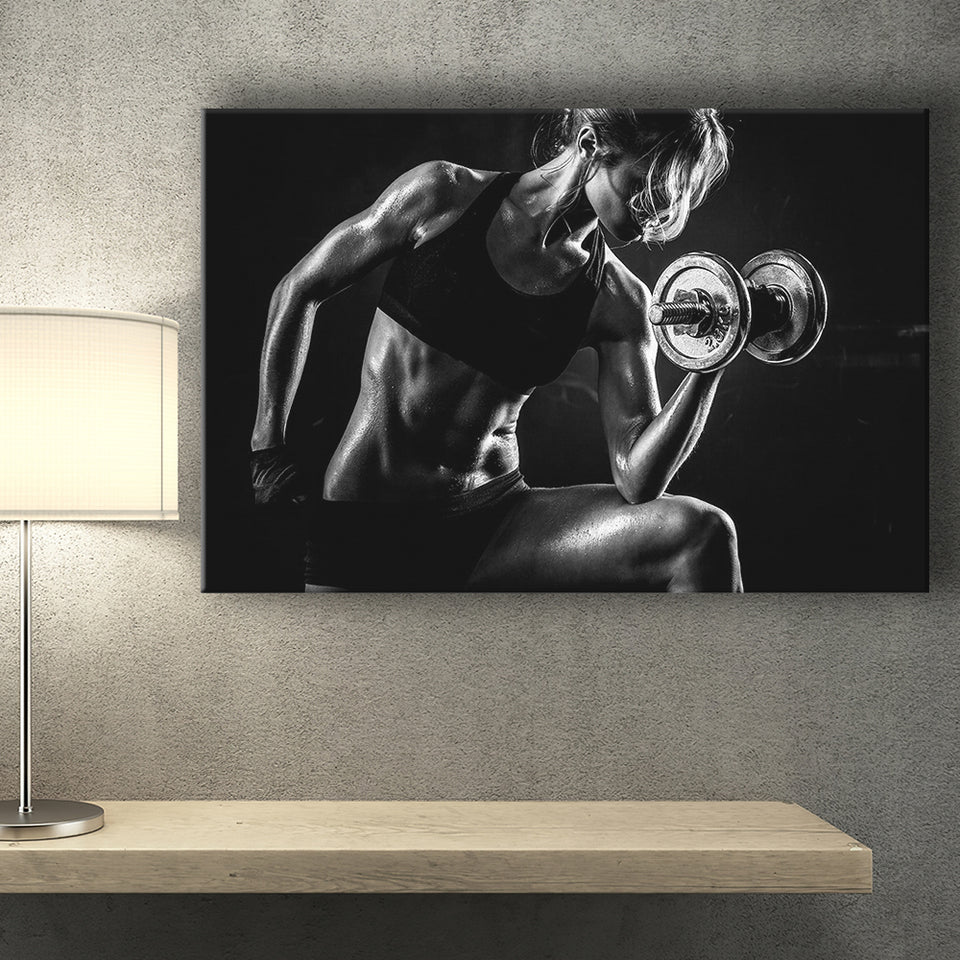 Girl Fitness Design Canvas Prints Wall Art Decor - Paiting Canvas, Art Prints, Wall Decor, For Sale
