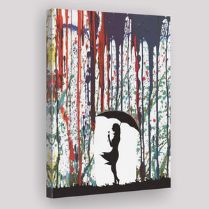 Girl With Umbrella Graffiti Canvas Prints Wall Art - Painting Canvas, Home Wall Decor, For Sale, Painting Prints