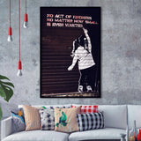 Girl Writing No Act Of Kindness Street Art Framed Art Prints Wall Decor, Framed Picture, Large Picture