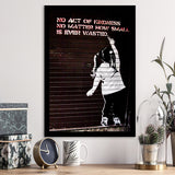 Girl Writing No Act Of Kindness Street Art Framed Art Prints Wall Decor, Framed Picture, Large Picture