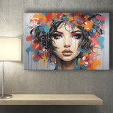Girl Portrait Art Colorfull Canvas Prints Wall Art Home Decor, Painting Canvas, Living Room Wall Decor