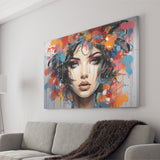 Girl Portrait Art Colorfull Canvas Prints Wall Art Home Decor, Painting Canvas, Living Room Wall Decor