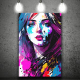 Girl Portrait Colorful Canvas Prints Wall Art Home Decor, Painting Canvas, Living Room Wall Decor