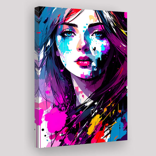 Girl Portrait Colorful Canvas Prints Wall Art Home Decor, Painting Canvas, Living Room Wall Decor