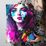Girl Portrait Colorful Canvas Prints Wall Art Home Decor, Painting Canvas, Living Room Wall Decor