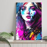 Girl Portrait Colorful Canvas Prints Wall Art Home Decor, Painting Canvas, Living Room Wall Decor