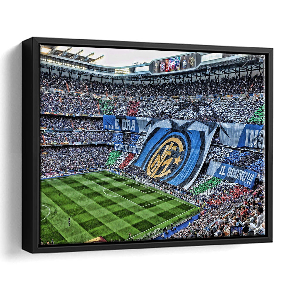 Giuseppe Meazza Stadium Framed Canvas Prints Inter Wall Art Football Stadium,Sport Stadium Art Prints, Fan Gift