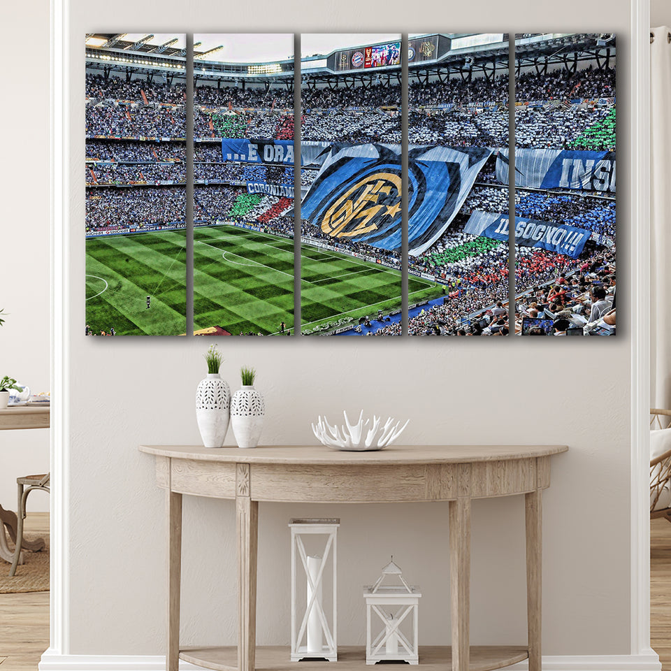 Giuseppe Meazza Stadium Canvas Prints Inter Wall Art Football Stadium,Multi Panels B,Sport Stadium Art Prints, Fan Gift