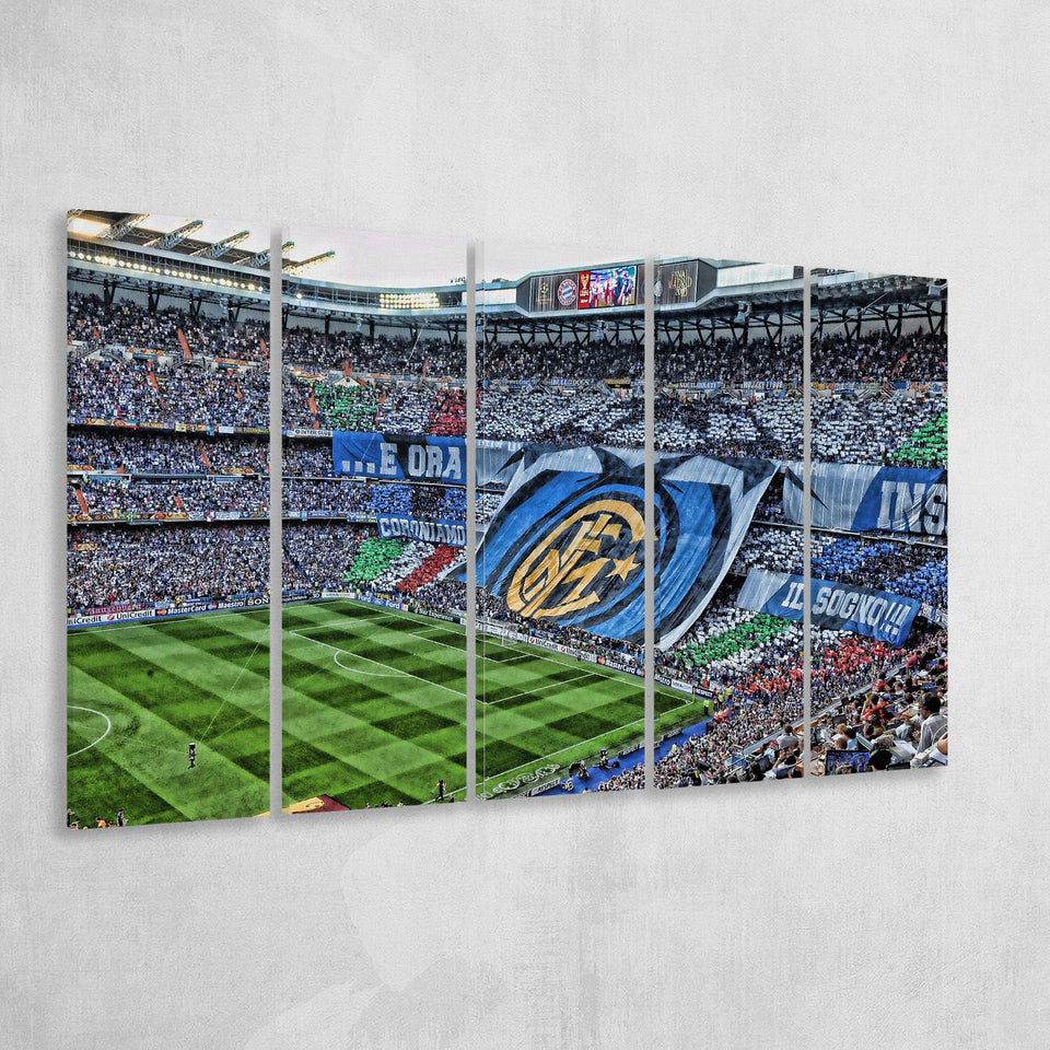 Giuseppe Meazza Stadium Canvas Prints Inter Wall Art Football Stadium,Multi Panels B,Sport Stadium Art Prints, Fan Gift