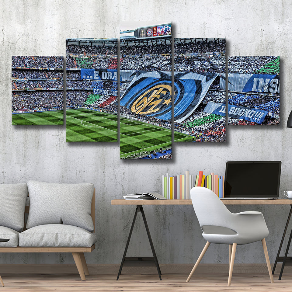 Giuseppe Meazza Stadium Canvas Prints Inter Wall Art Football Stadium,Multi Panels,Sport Stadium Art Prints, Fan Gift